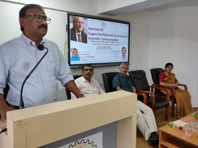 Seminar “Eugene Garfield and the Science of Scientific Communication on 22 October 2025, 10:30 a.m.@ Sathra Bhavan